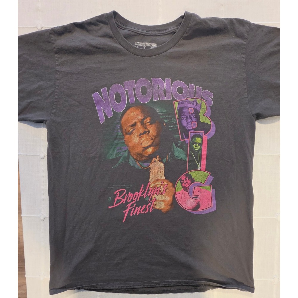 Notorious BIG Brooklyn Mint Shirt XL Gray Brooklyns Finest Hip Hop Graphic Tee